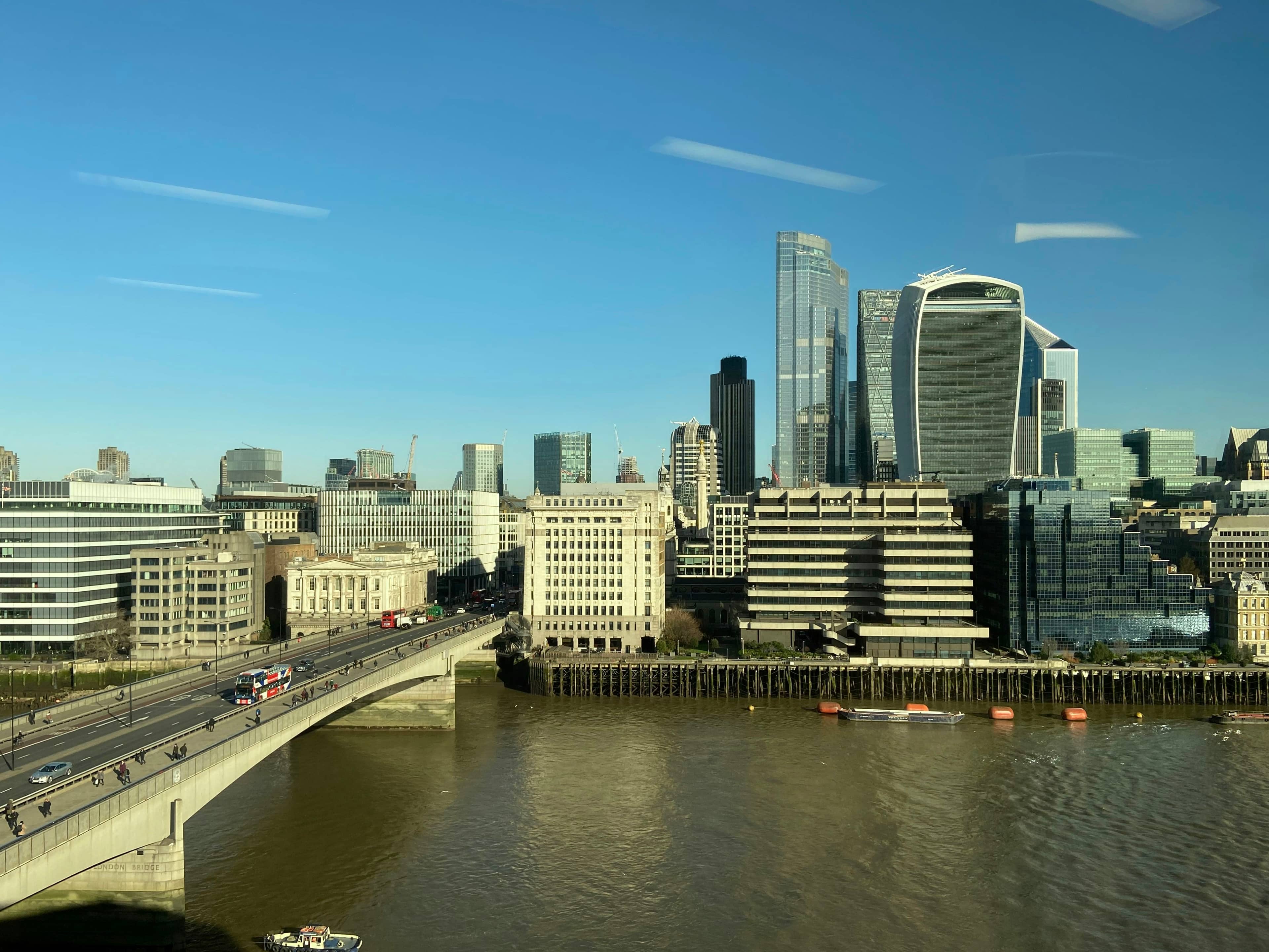 The City of London skyline across the river